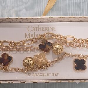 Catherine Malandrino Gold and Black Bracelet Set